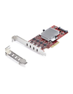 StarTech.com Tarjeta PCIe USB-C de 4 Puertos - Hub Interno USB Tipo C - USB 3.2 10Gb - 4 Controladores Independientes USB - TAA