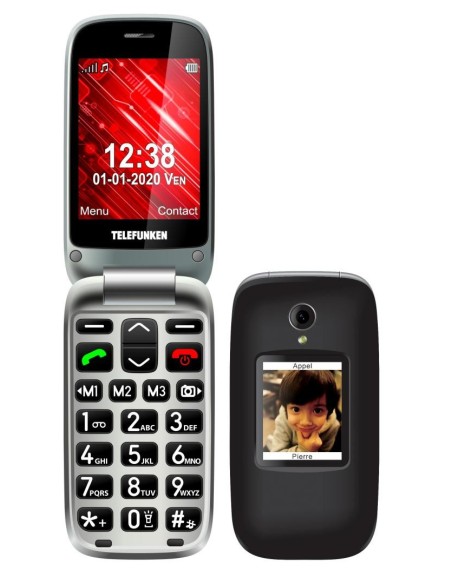 Telefunken S560 7,11 cm (2.8") 109 g Negro Teléfono para personas mayores