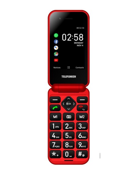 Telefunken S740 Red 7,11 cm (2.8") 129 g Rojo Teléfono para personas mayores