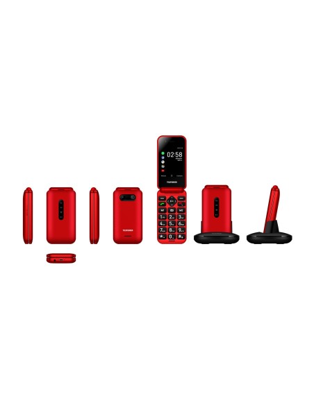 Telefunken S740 Red 7,11 cm (2.8") 129 g Rojo Teléfono para personas mayores