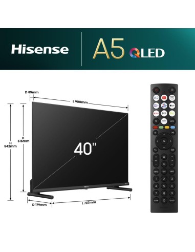 Hisense 40A5NQ 101,6 cm (40") Full HD Smart TV Wifi Negro 220 cd   m²