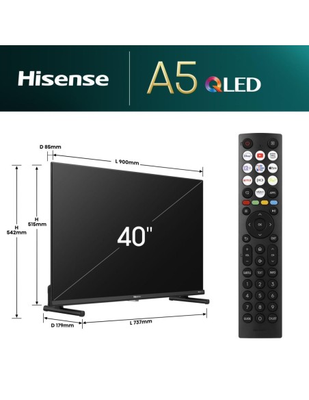 Hisense 40A5NQ 101,6 cm (40") Full HD Smart TV Wifi Negro 220 cd   m²