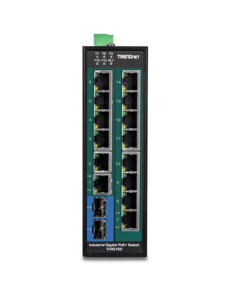 Trendnet TI-PG162 switch No administrado Gigabit Ethernet (10 100 1000) Energía sobre Ethernet (PoE) Negro