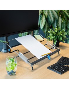 R-Go Tools Portadocumentos R-Go Flex Read, ergonómico, con reposamuñecas de espuma blanda, acrílico transparente 2