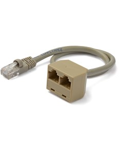 StarTech.com Cable Adaptador Divisor Splitter RJ45 2 a 1 - Hembra a Macho - Divisor Splitter para Cable de Red Ethernet RJ45