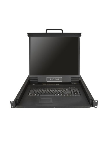 StarTech.com Consola KVM de 16 puertos para Montaje en Rack - Teclado QWERTY - con Cables de 1,8m - Conmutador KVM con Monitor