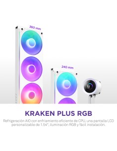 NZXT Kraken Plus RGB 240 Procesador Sistema de refrigeración líquida todo en uno 12 cm Blanco 2