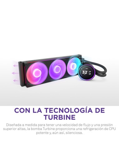 NZXT Kraken Elite 360 RGB Procesador Sistema de refrigeración líquida todo en uno 12 cm Negro 1 pieza(s)