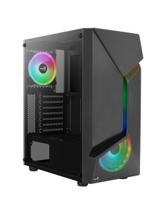 Aerocool SCAPEBKV3 Caja Gaming ATX Frontal RGB LED Cristal Templado 3xVentiladores ARGB Negro 2