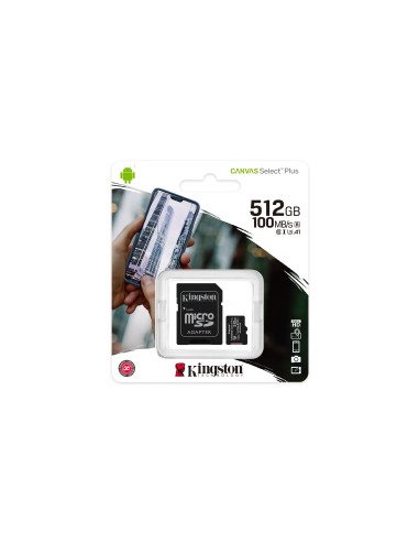 Kingston Technology Canvas Select Tarjeta micSDXC Plus 100R A1 C10 de 512 GB + ADP