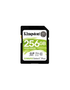 Kingston Technology Tarjeta SDXC Canvas Select Plus 100R C10 UHS-I U3 V30 de 256 GB