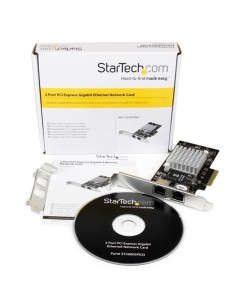StarTech.com Tarjeta Adaptador de Red PCI Express PCI-E Gigabit Ethernet con 2 Puertos RJ45 Chipset Intel i350