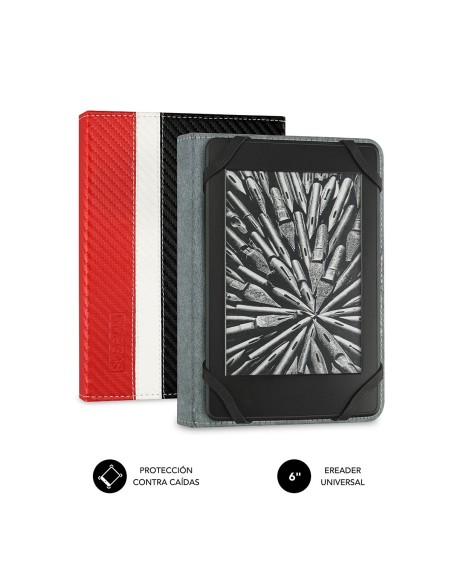 SUBBLIM Funda Libro Electrónico Clever Ebook Case 6" Red