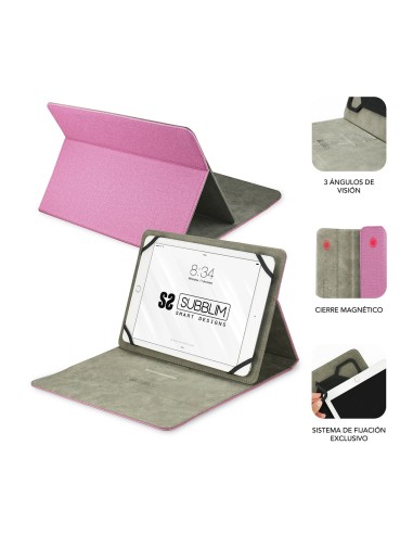 SUBBLIM Funda Tablet Clever Stand Tablet Case 10,1" Pink