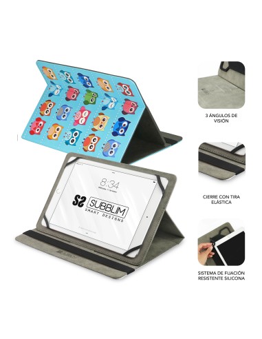 SUBBLIM Funda Tablet Universal TRENDY CASE OWLS 10.1"