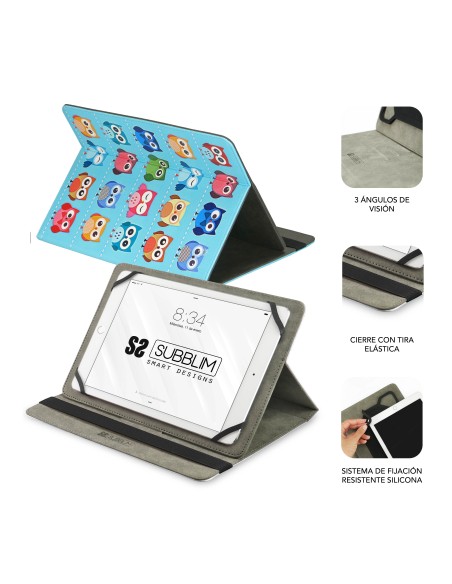 SUBBLIM Funda Tablet Universal TRENDY CASE OWLS 10.1"