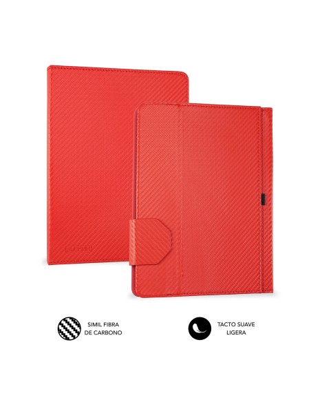 SUBBLIM Funda con Teclado Micro USB - USB C KEYTAB PRO USB 10,1" Red