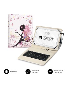 SUBBLIM Funda con Teclado Micro USB – Type C KEYTAB USB 11" Hadas 2