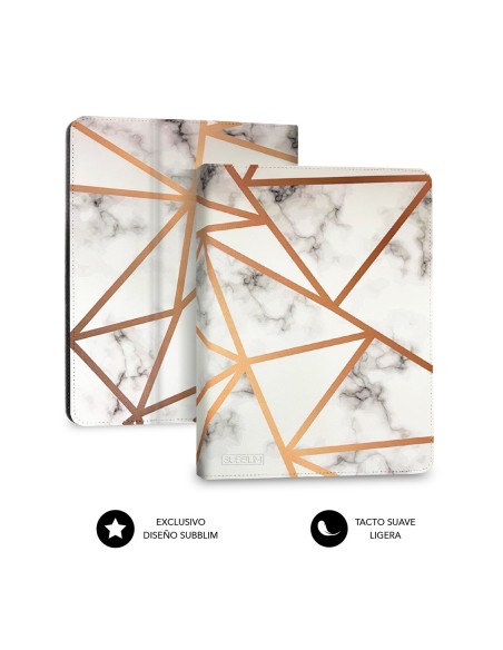 SUBBLIM Funda con Teclado Keytab Pro BT Trendy Marmol Blanco