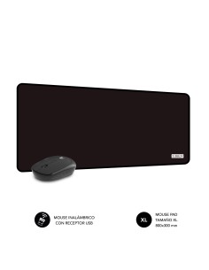 SUBBLIM Alfombrilla con Ratón Harmony Pack Mousepad XL + Wireless Mouse Black 2