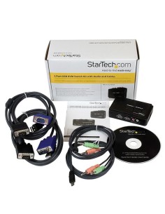 StarTech.com Juego de Conmutador KVM de 2 puertos con todo incluido - USB - Audio y Vídeo VGA