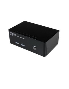 StarTech.com Conmutador Switch KVM - 2 puertos USB 2.0 - Audio Vídeo DisplayPort 2 Monitores