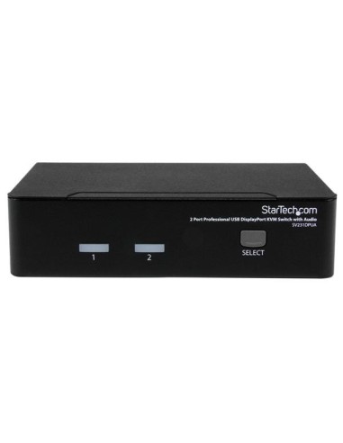 StarTech.com Conmutador Switch Profesional KVM 2 Puertos Vídeo DisplayPort - USB con Audio - 2560x1600