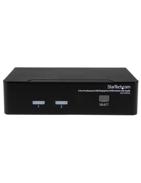 StarTech.com Conmutador Switch Profesional KVM 2 Puertos Vídeo DisplayPort - USB con Audio - 2560x1600