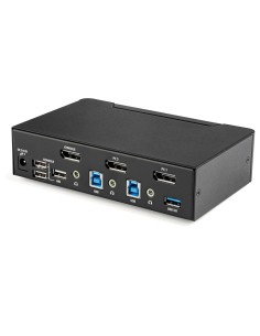 StarTech.com Switch Conmutador KVM de 2 Puertos DisplayPort - 4K a 60Hz - para Una Pantalla - Switch KVM de 2 Puertos DP 1.2 2