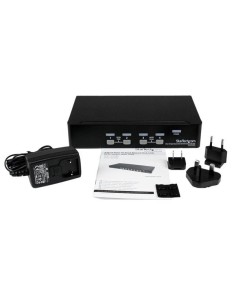 StarTech.com Conmutador Switch KVM 4 Puertos de Vídeo VGA USB 2.0 - 1U Rack Estante