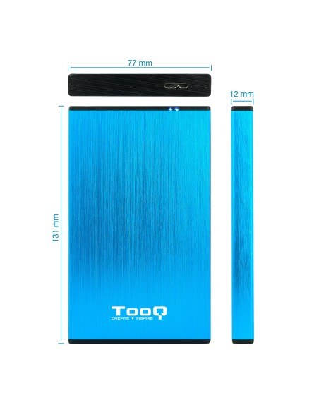TooQ TQE-2527BL caja para disco duro externo Caja de disco duro (HDD) Negro, Azul 2.5"