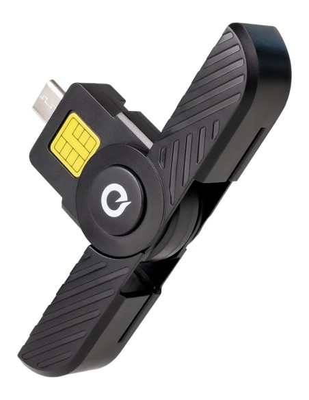 TooQ Lector Tarjetas Inteligentes, DNI Electrónico, USB-C, Negro
