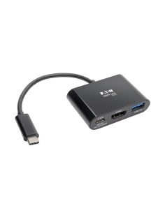 Tripp Lite U444-06N-H4UB-C Adaptador USB-C a HDMI 4K con Puerto USB-A y Carga PD, HDCP, Negro