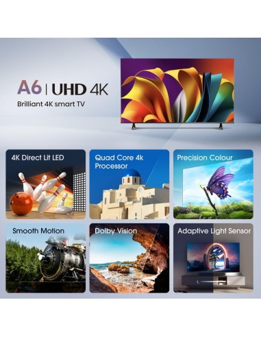 Hisense 85A6N 2,16 m (85") 4K Ultra HD Smart TV Wifi Negro 400 cd   m²