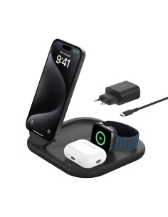 Belkin BoostCharge Auriculares, Smartphone, Reloj inteligente Negro USB Cargador inalámbrico Carga rápida Interior