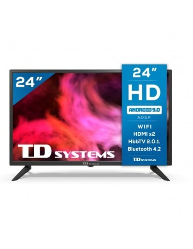 TD Systems K24DLG12HS Televisor 61 cm (24") HD Smart TV Wifi Negro 200 cd   m²