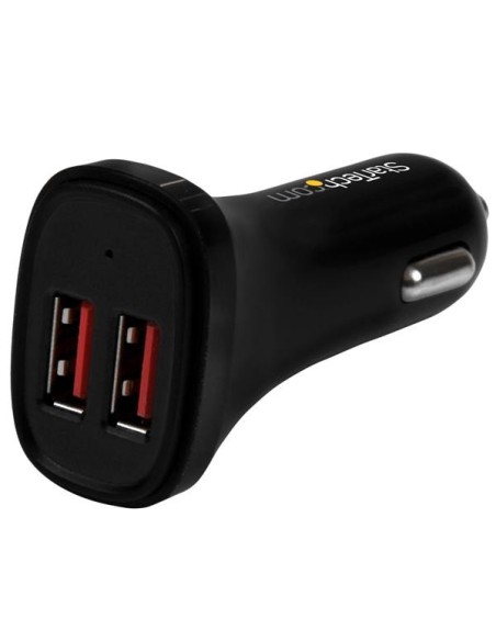 StarTech.com Cargador de Coche USB de Dos Puertos - 24W   4,8A - Negro