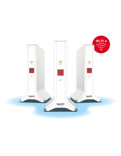 Mesh Set FRITZ! 4200 3-pack Edition Inter Doble banda (2,4 GHz   5 GHz) Wi-Fi 6E (802.11ax) Rojo, Blanco 2x2 4x4
