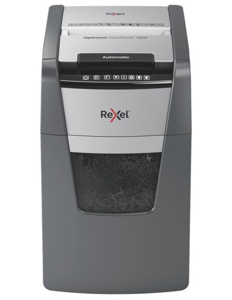 Rexel Optimum AutoFeed+ 150X A triturador de papel Corte cruzado 55 dB 22 cm Negro, Gris