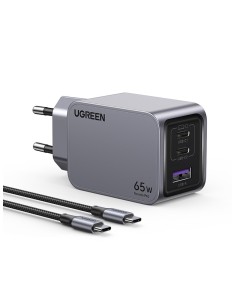 Ugreen 25871 cargador de dispositivo móvil Universal Gris Corriente alterna Carga rápida Interior 2