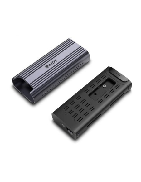 Lindy 43394 caja para disco duro externo Caja externa para unidad de estado sólido (SSD) Gris M.2
