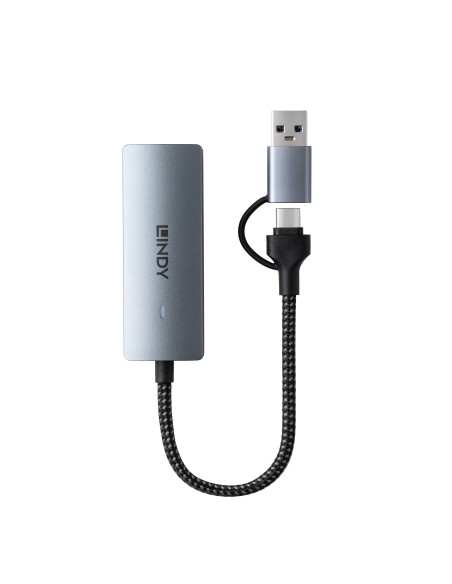 Lindy 43415 hub de interfaz USB 3.2 Gen 2 (3.1 Gen 2) Type-C 5000 Mbit s Gris
