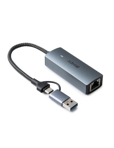 Lindy 43415 hub de interfaz USB 3.2 Gen 2 (3.1 Gen 2) Type-C 5000 Mbit s Gris
