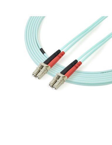 StarTech.com Cable de 3m de Fibra Óptica Multimodo LC UPC a LC UPC OM4 - 50 125µm - Fibra LOMMF VCSEL - Redes de 100G - Cable