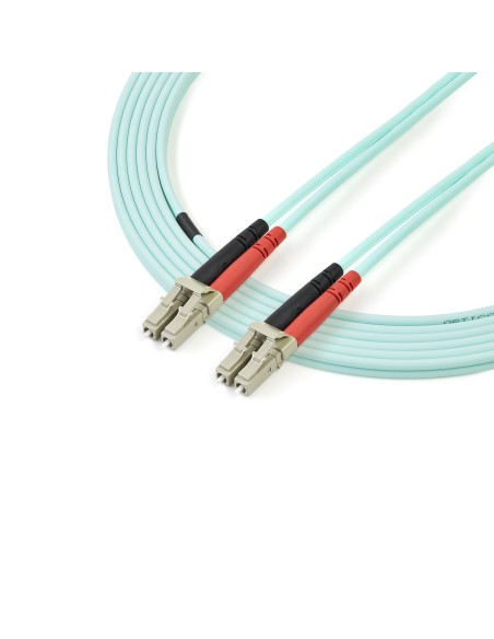 StarTech.com Cable de 3m de Fibra Óptica Multimodo LC UPC a LC UPC OM4 - 50 125µm - Fibra LOMMF VCSEL - Redes de 100G - Cable