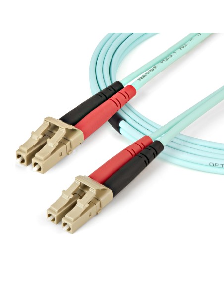 StarTech.com Cable de 5m de Fibra Óptica Multimodo LC UPC a LC UPC OM4 - 50 125µm - Fibra LOMMF VCSEL - Redes de 100G - Cable
