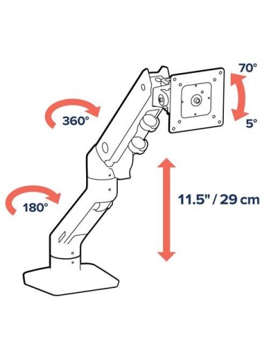 Ergotron HX Series 45-475-216 soporte para monitor 124,5 cm (49") Escritorio Blanco