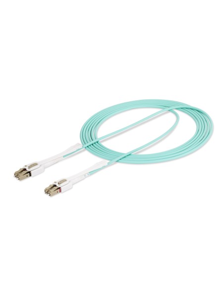 StarTech.com Cable de Fibra Óptica Multimodo LC a LC (UPC) OM4 de 3m - con Pestillos - 50 125µm - Redes de 100G - Resistente a