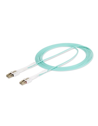 StarTech.com Cable de Fibra Óptica Multimodo LC a LC (UPC) OM4 de 3m - con Pestillos - 50 125µm - Redes de 100G - Resistente a