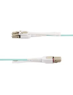 StarTech.com Cable de Fibra Óptica Multimodo LC a LC (UPC) OM4 de 10m - con Pestillos - 50 125µm - Redes de 100G - Resistente a